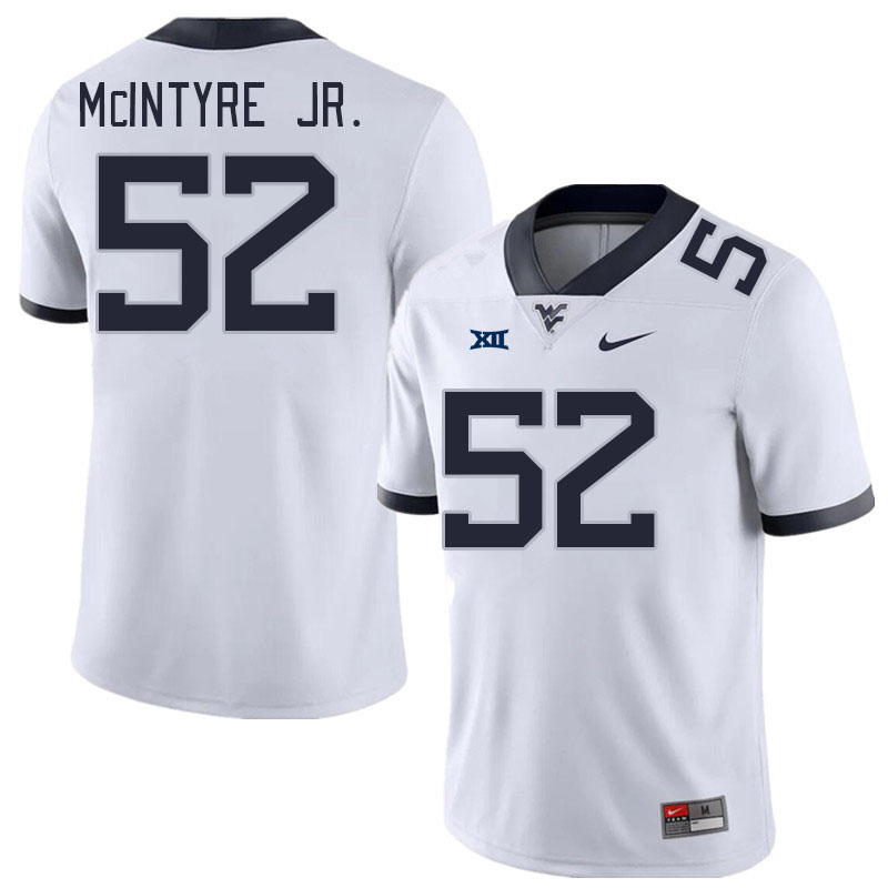 Men #52 Corey McIntyre Jr. West Virginia Mountaineers College Football Jerseys Stitched Sale-White